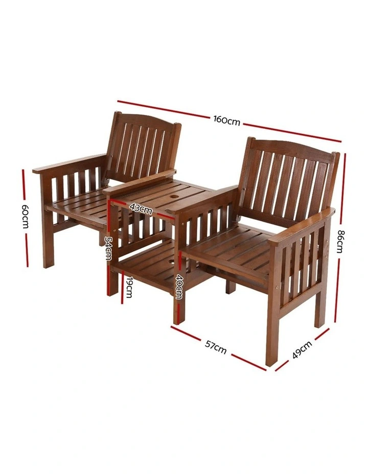 Wooden Garden Bench Chair Table Loveseat