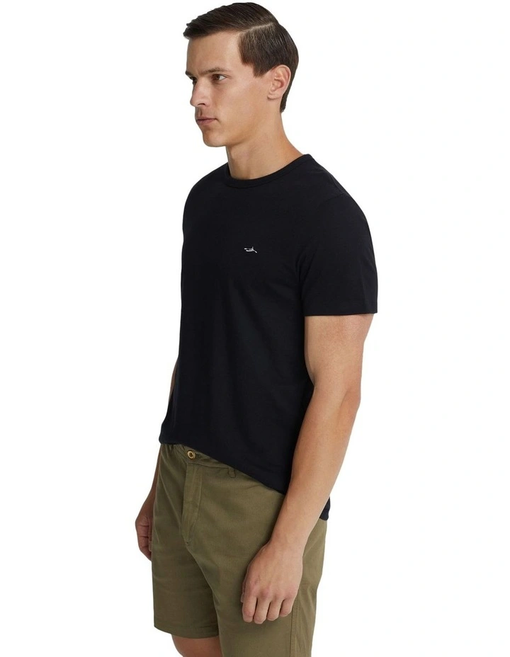 Ben Cotton Crew Neck T-Shirt in Black