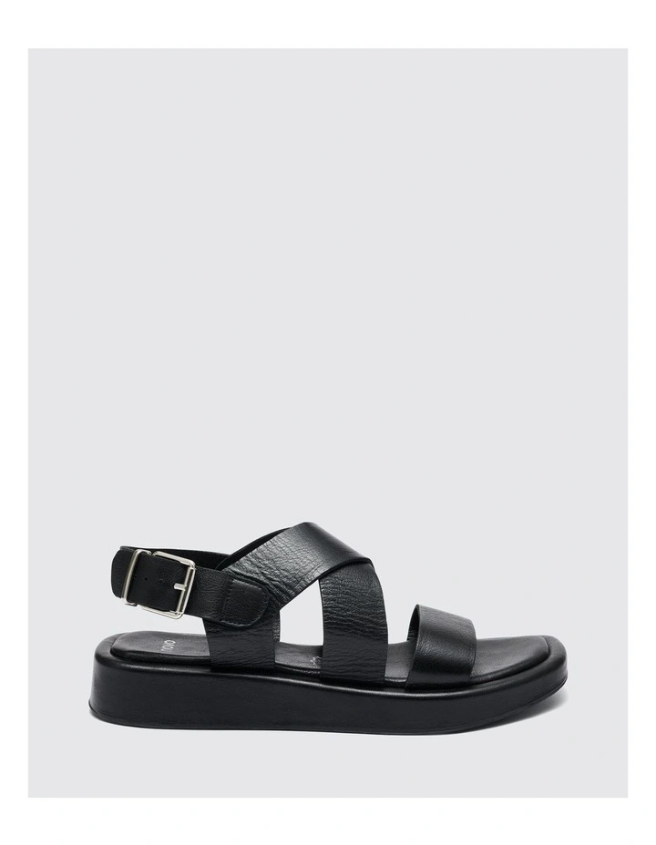 Valeria Strappy Flats in Black