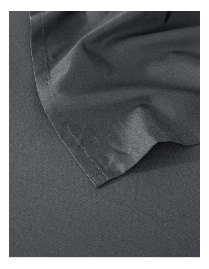 500TC Cotton Sateen Flat Sheet in Charcoal