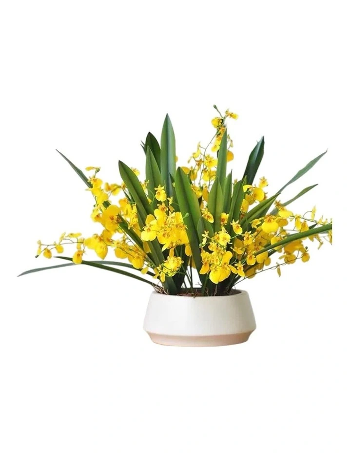 Exclusive Design Artificial Oncidium Floral Arrangement in Yellow