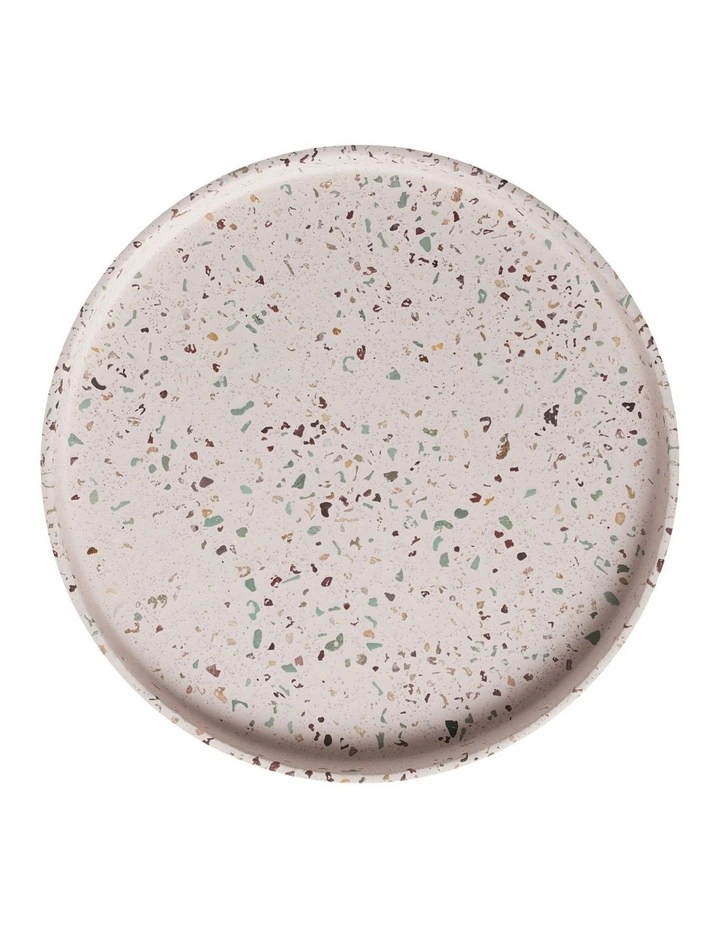 Gift Boxed Livvi Terrazzo Round Serving Tray 26cm in Blush