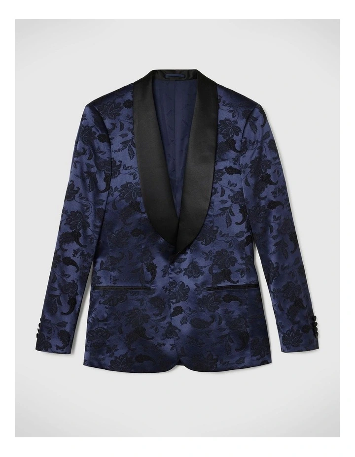 Slim Stretch Tuxedo Jacket in Blue