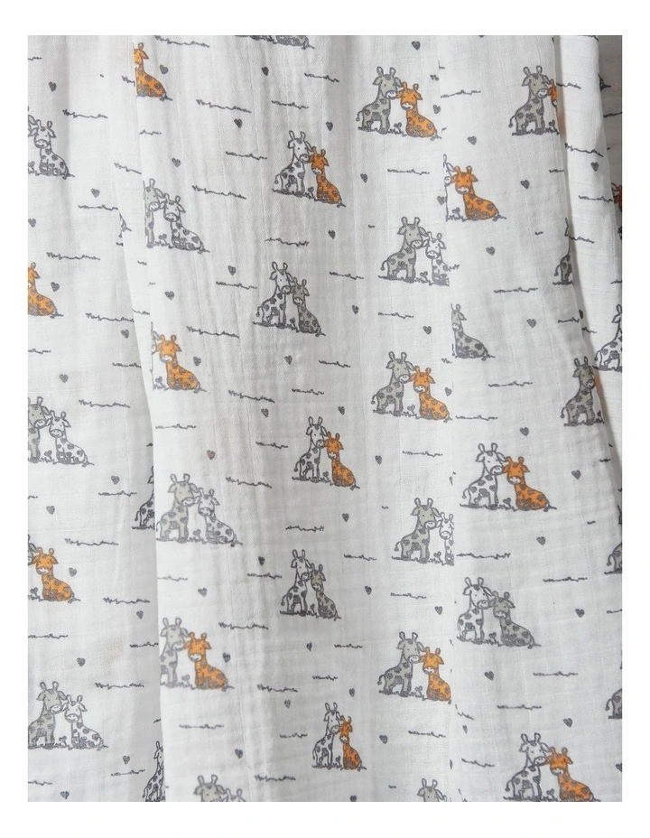 Giraffe Friends Muslin Wrap Multicolour