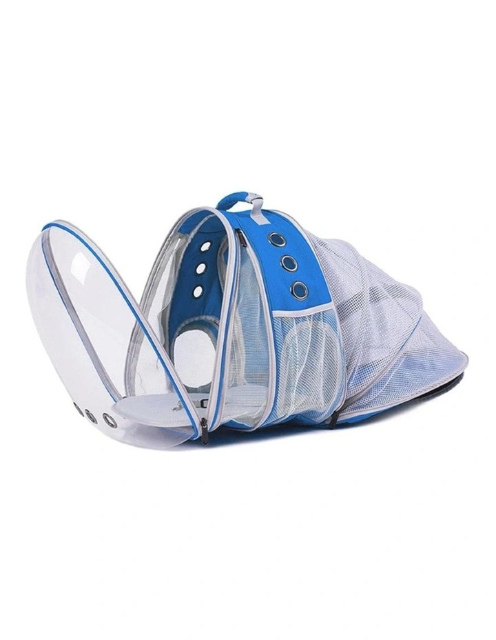 Expandable Pet Space Capsule Backpack Model 1 in Blue