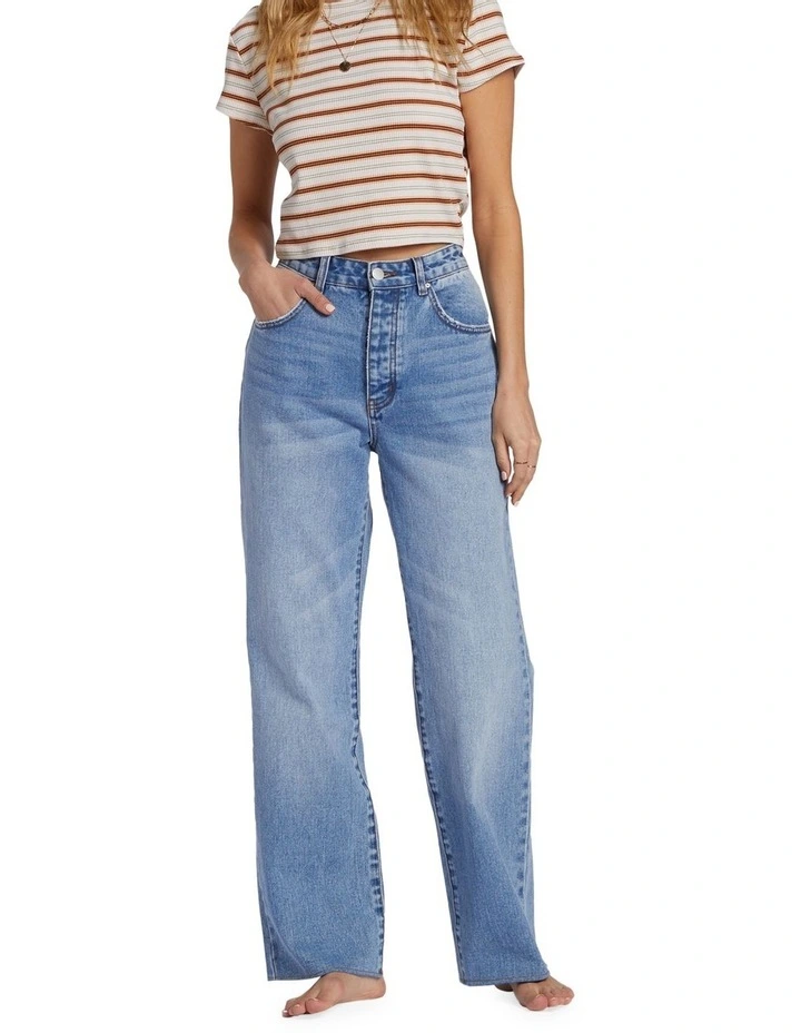 Rachel Low Waist Jeans in Medium Indigo Fade