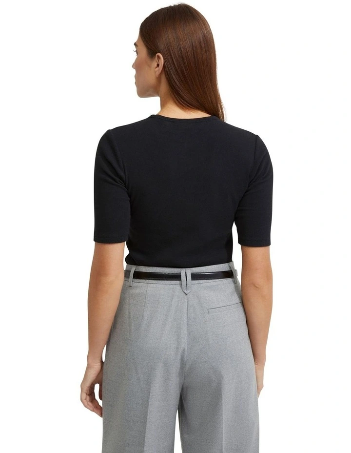 Saffron Rib T-Shirt in Black
