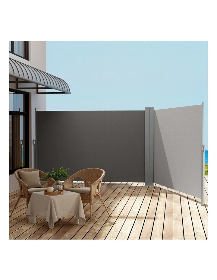 Retractable Double-sided Awning 2x6m in Grey