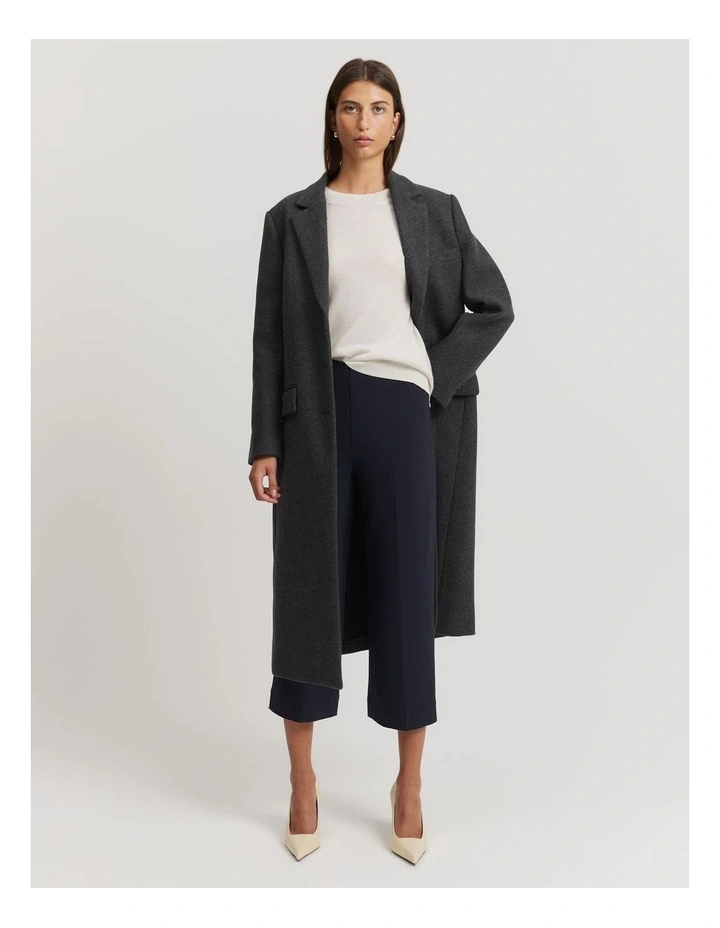 Verified Australian Merino Wool Crew Neck Knit in Cloud Marle