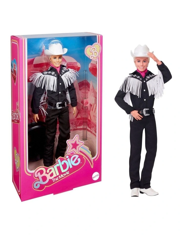 Ken Doll Wearing Black And White Western Outfit