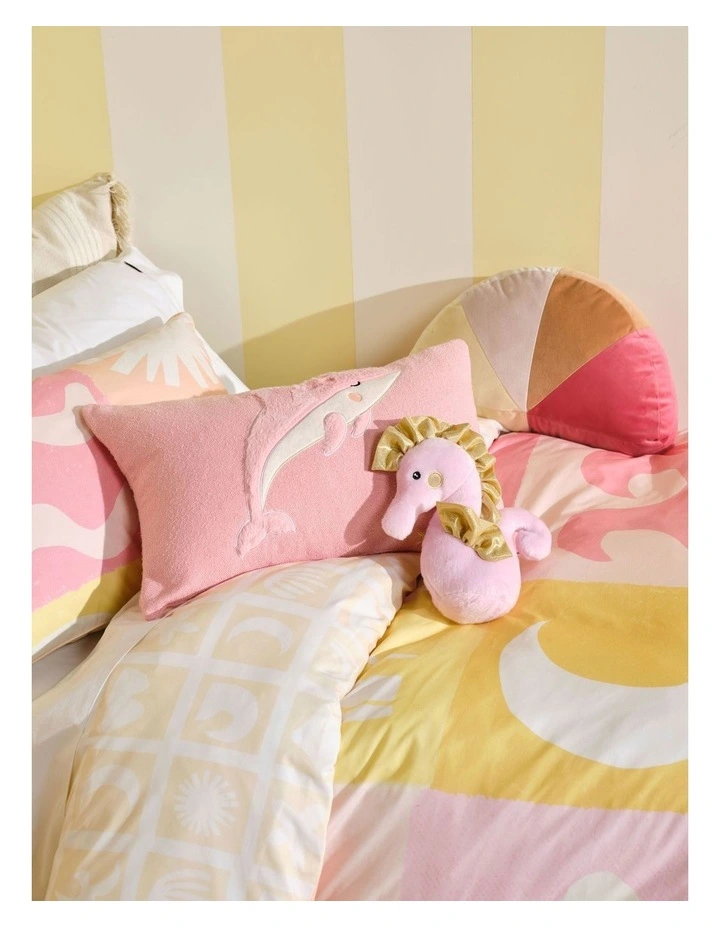 Beach Day Quilt Cover Set in Bubblegum Pink