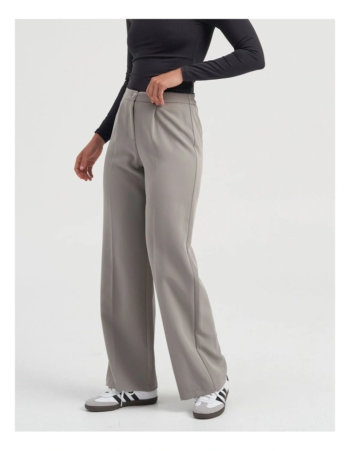 Kira High Waist Loose Fit Pants in Grey