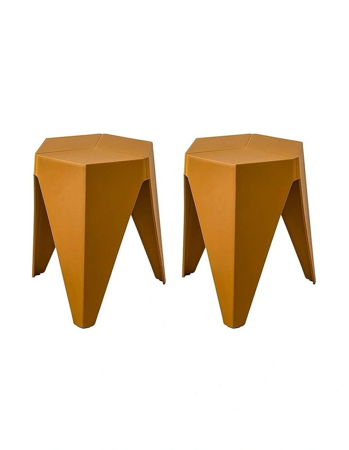 Bar Puzzle Plastic Foot Stool 2x in Yellow