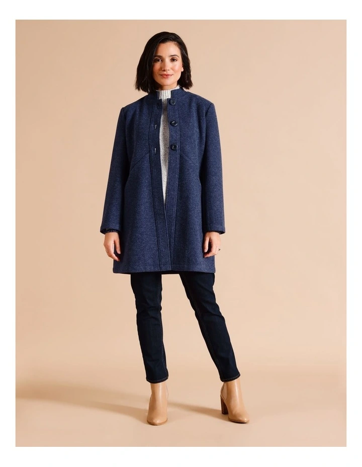 Unlined Jacket With Diagonal Pockets In Sapphire