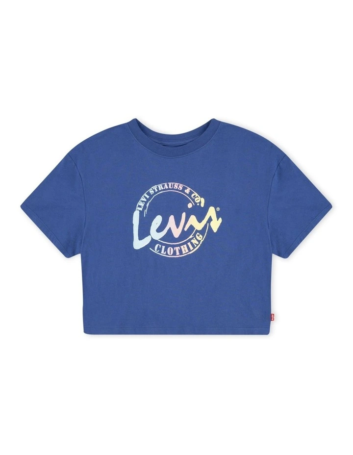 Screen Print Graphic Tee in Navy