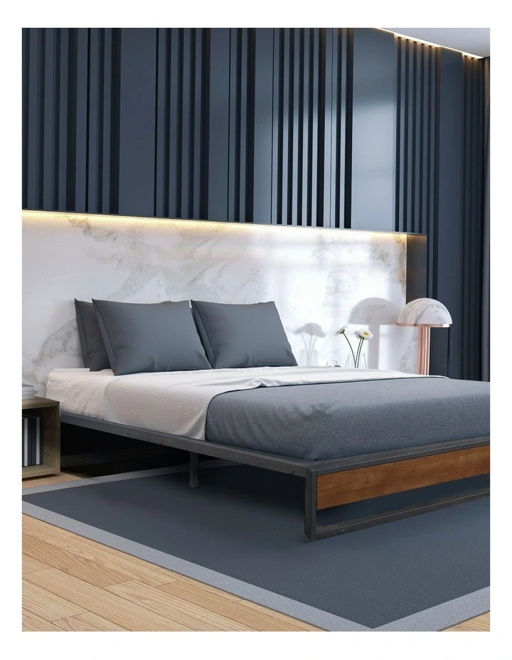 Sorrento Metal Wood Bed Frame Single in Black