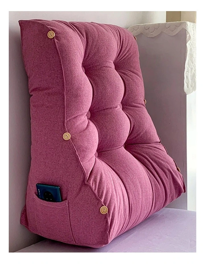 Triangular Wedge Lumbar Pillow 60cm in Magenta