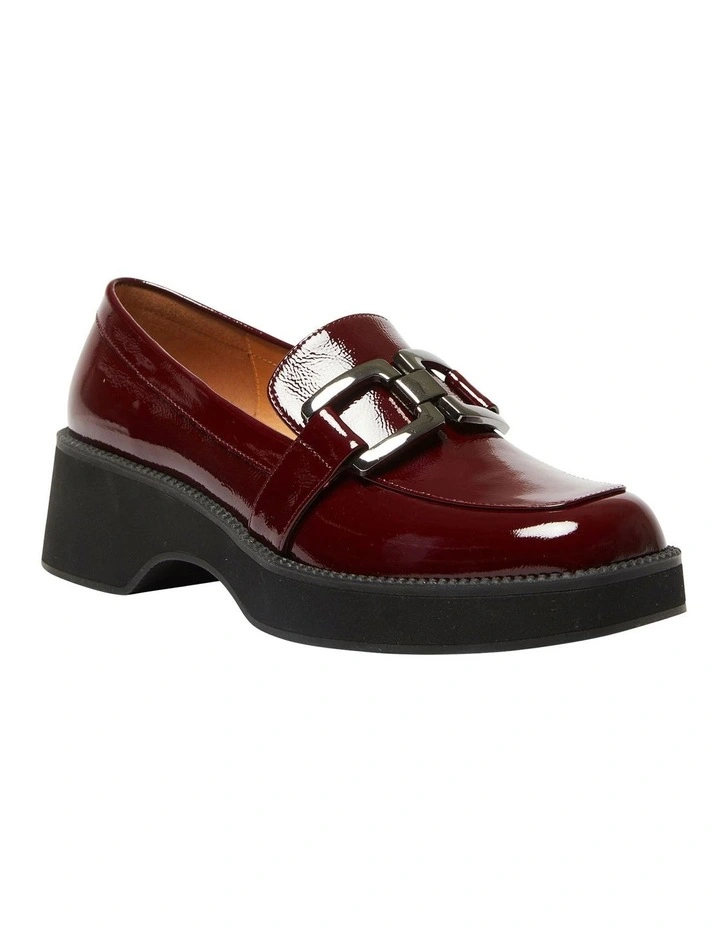 Emma Flat Loafers in Wine Patent Leather
