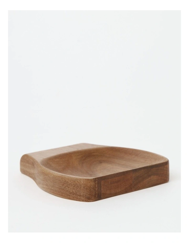 Acacia Wood Spoon Rest in Brown