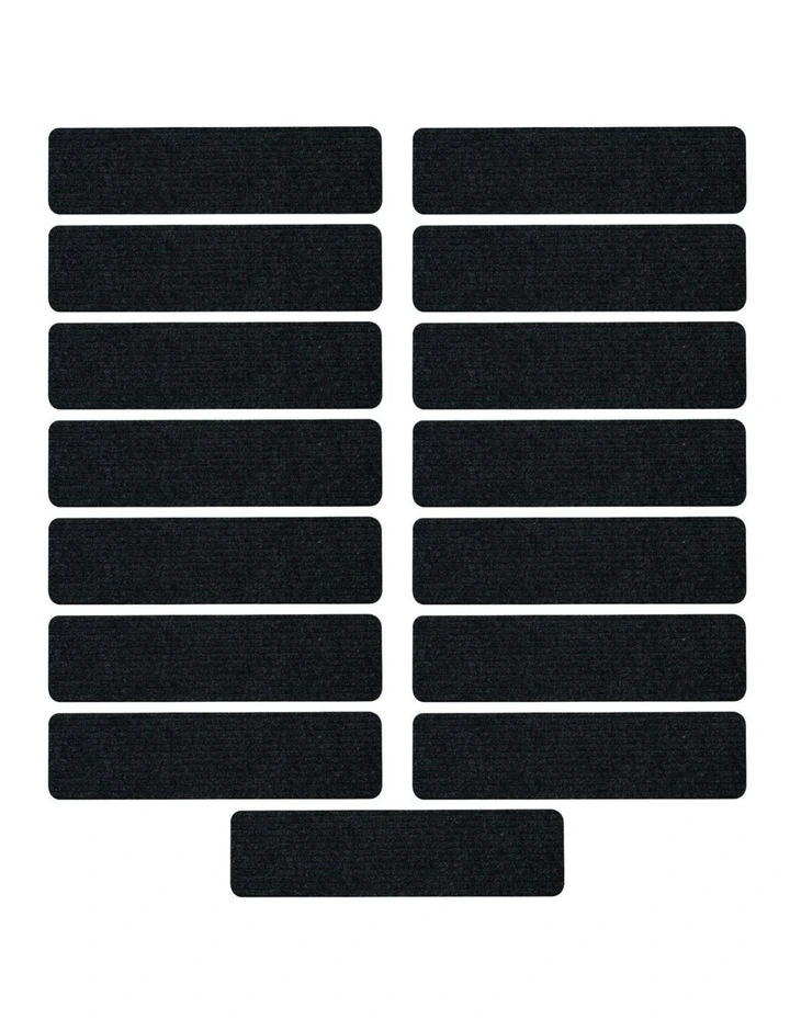Carpet Stair Treads Non-Skid Slip Safety Rug Washable 15 Pack in Grey