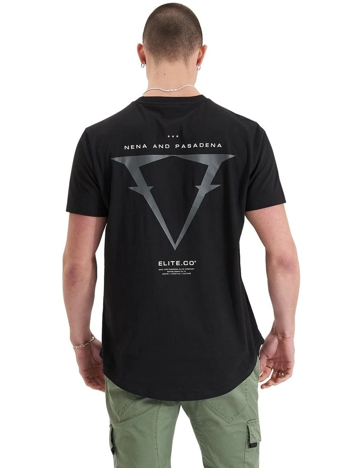 Level Dual Curved Tee in Jet Black
