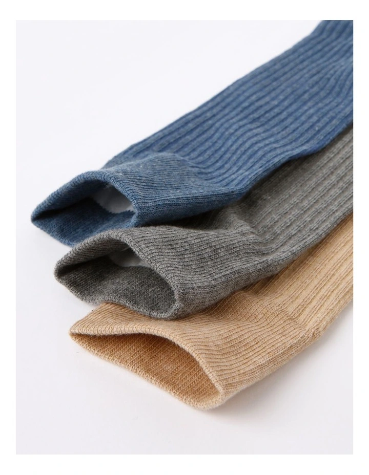 3 Pack Ribbed Marle Socks in Assorted