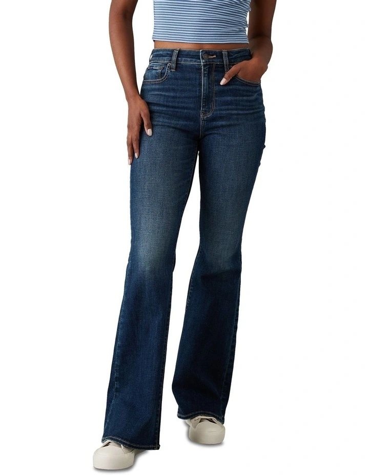 Next Level Super High-Waisted Flare Jeans in Classic Medium