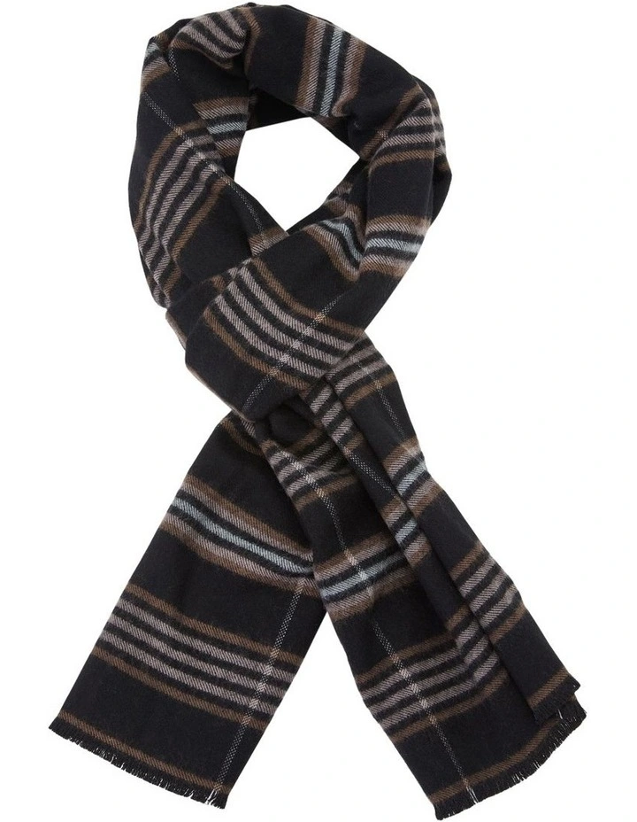 Regis Wool Scarf in Black Multi