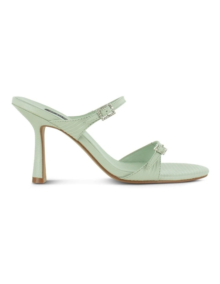Kira Heeled Mules in Green