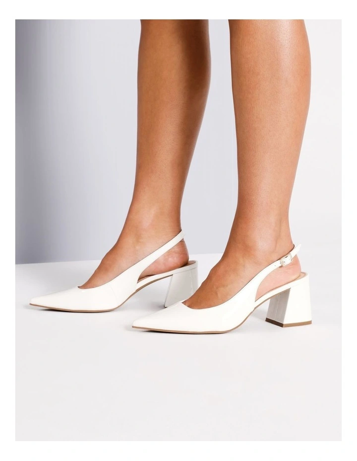 Rita Heeled Shoe in White Patent