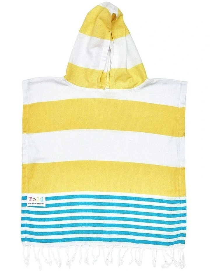 Hooded Beach Towel in Yellow/Blue