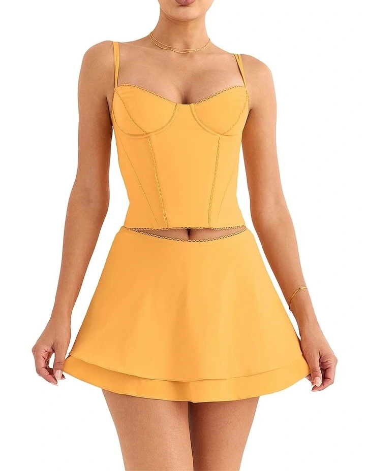 Structured Corset in Tangerine