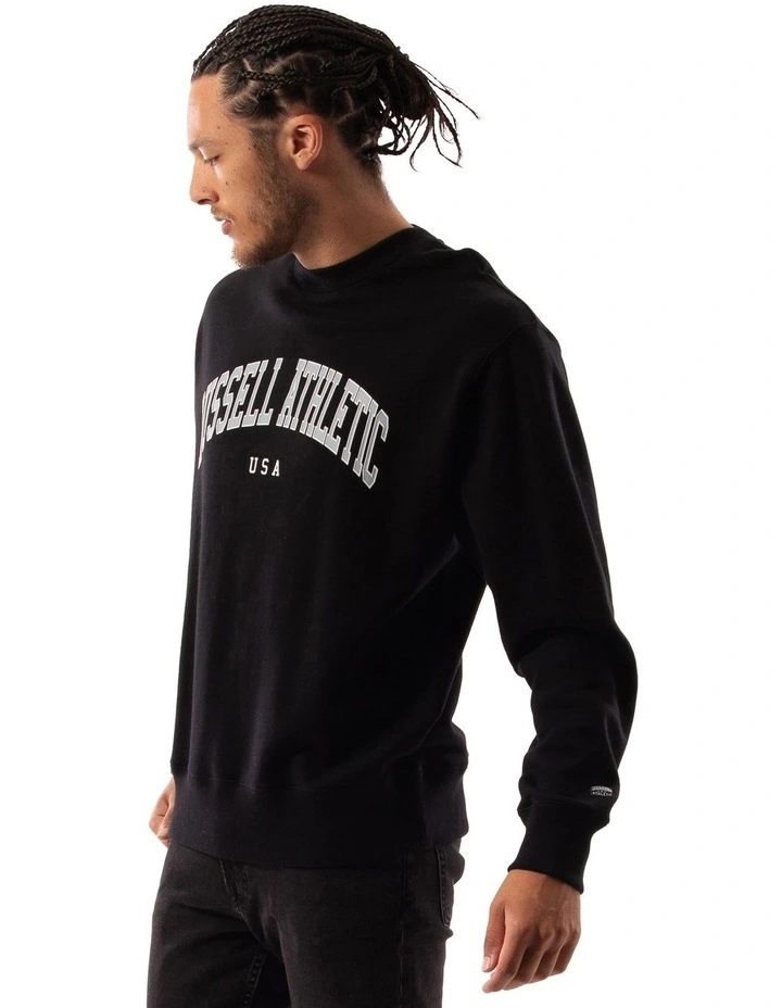 Pasadena Crew Sweat Top in Black