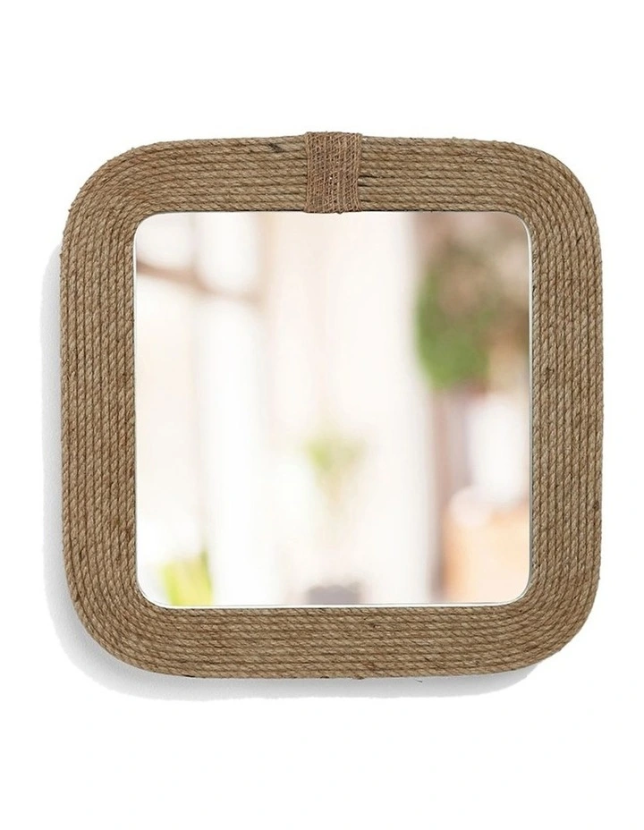 Jute Wall Hanging Mirror 37cm in Natural