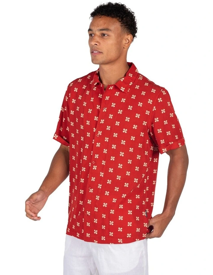 Noosa Camper Short Sleeve Shirt in Red