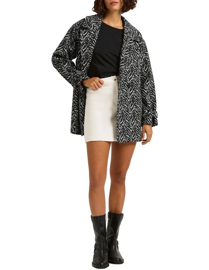 Speak Now Coat in Black/White