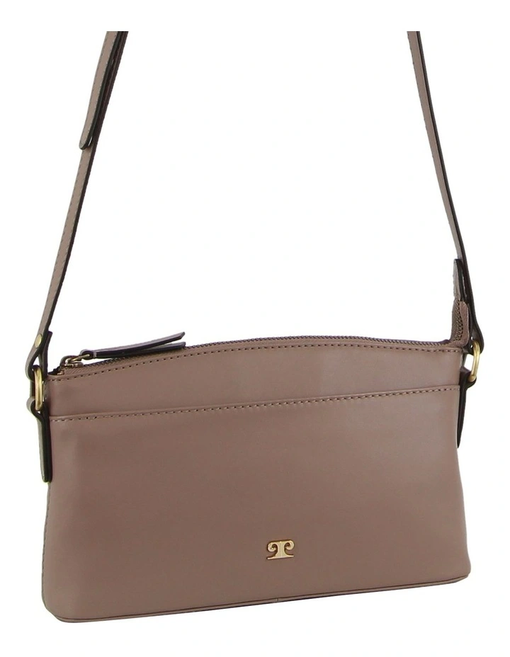 Leather Cross-body Bag in Taupe