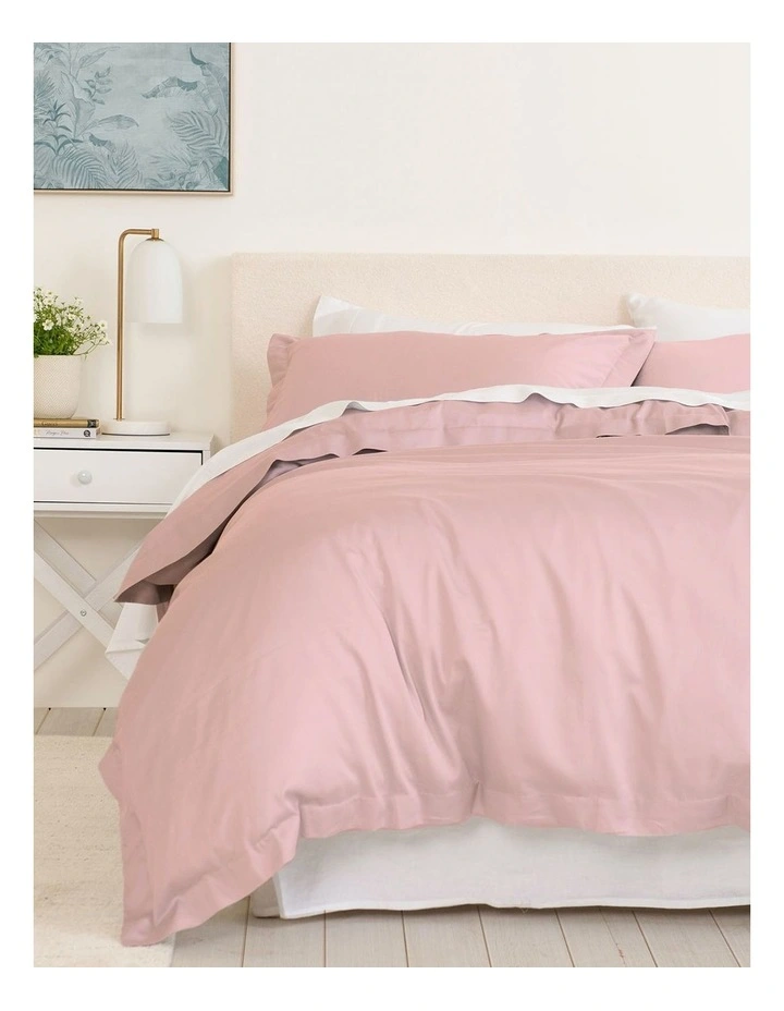 Balmain 1000TC Bamboo Cotton Quilt Cover Set in Blush
