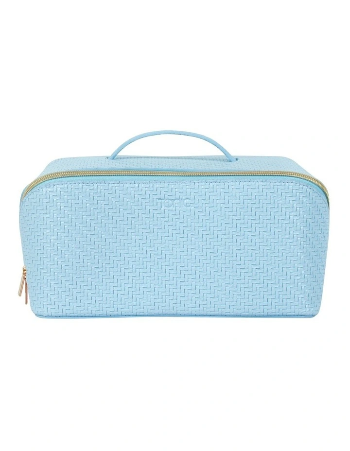 Herringbone Beauty Bag Large in Bluebell