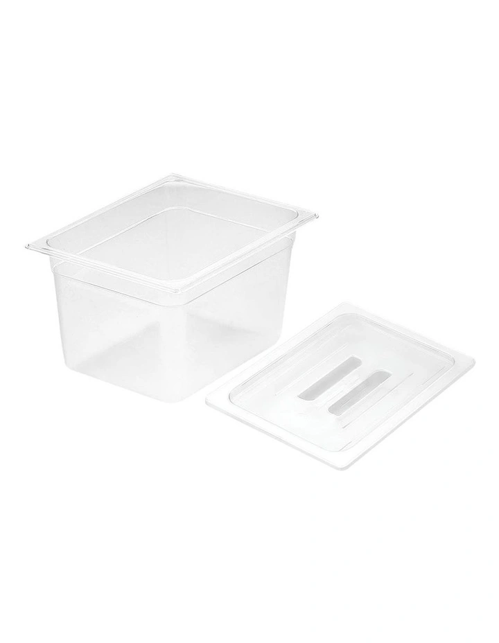 Gastronorm GN Pan 1/2 Food Tray Storage with Lid 200mm in Clear