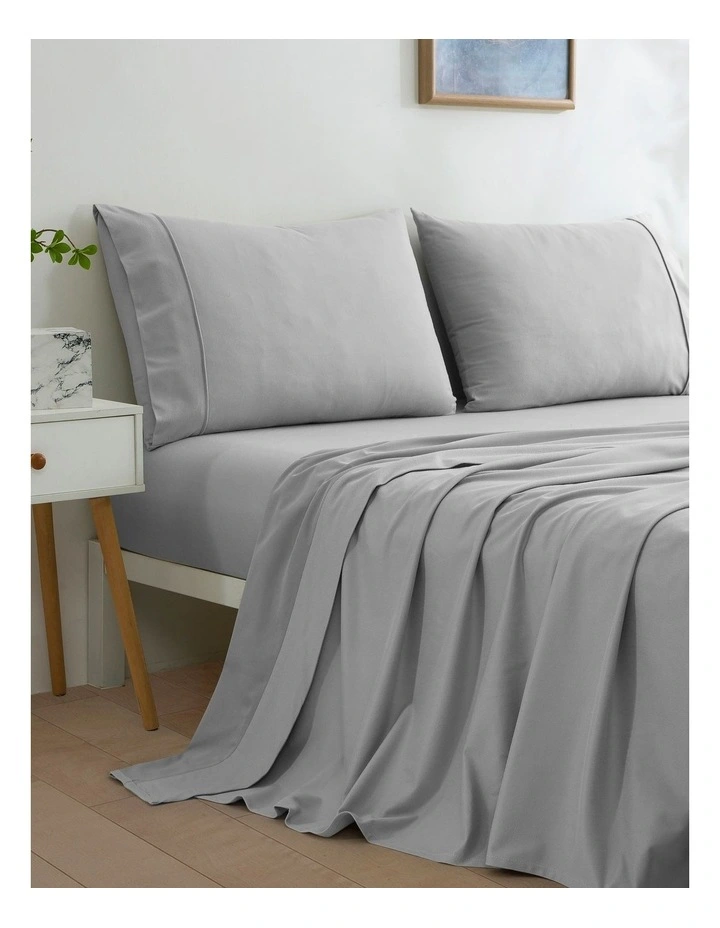 Micro Flannel Sheet Set in Silver