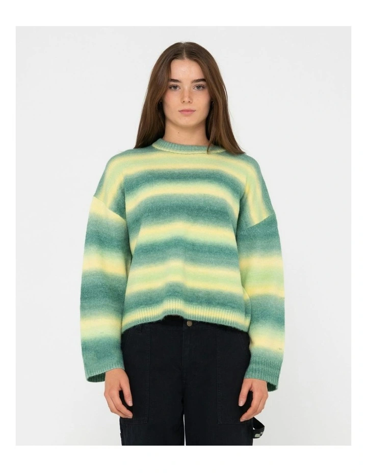 Marissa Long Sleeve Crew Neck Ombre Knit in Green