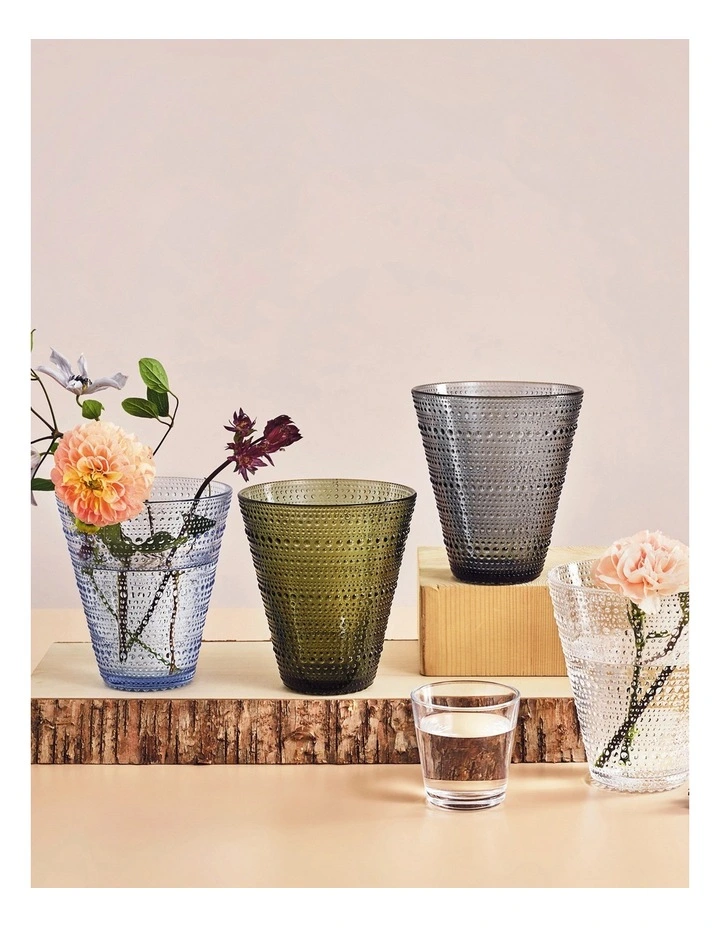 Kastehelmi 15cm Glass Vase Grey