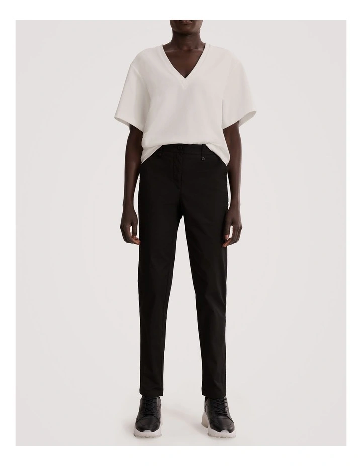Australian Cotton Twill Walk Pant in Black
