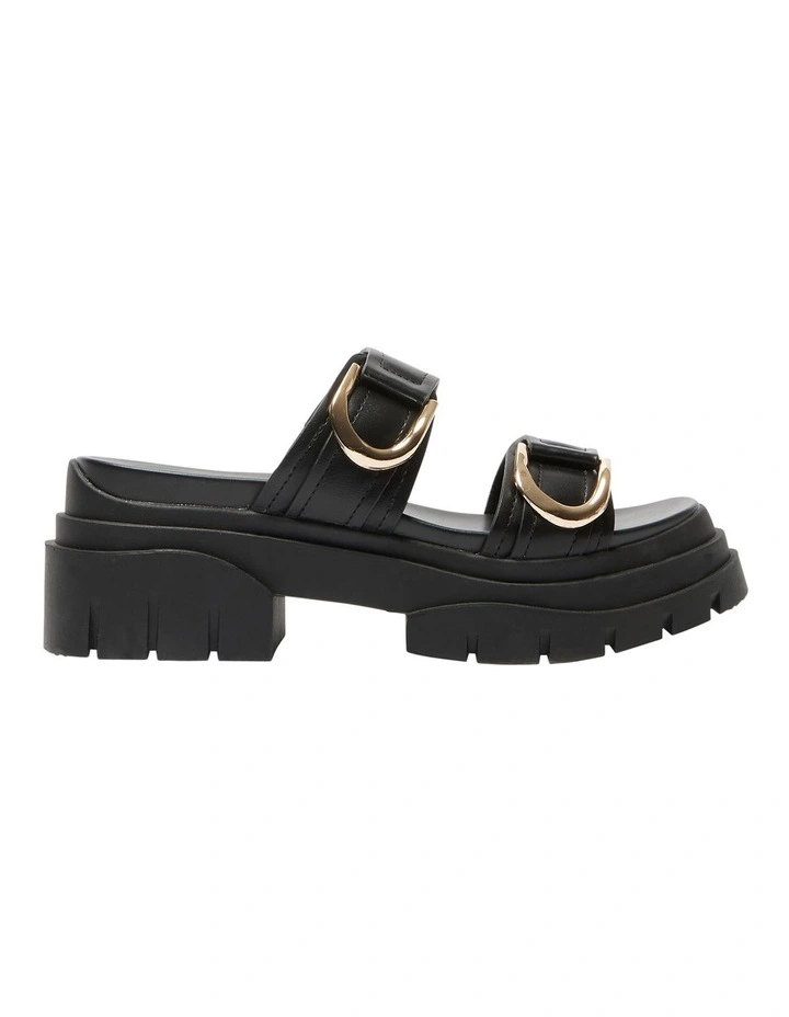 Razzle Sandals in Black Smooth