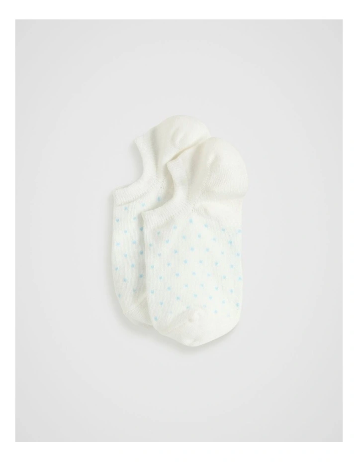 Polka Dot Sneaker Sock in Cream Capri