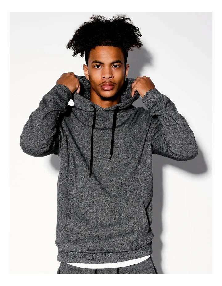 Nathan Pull Over Hoodie in Charcoal