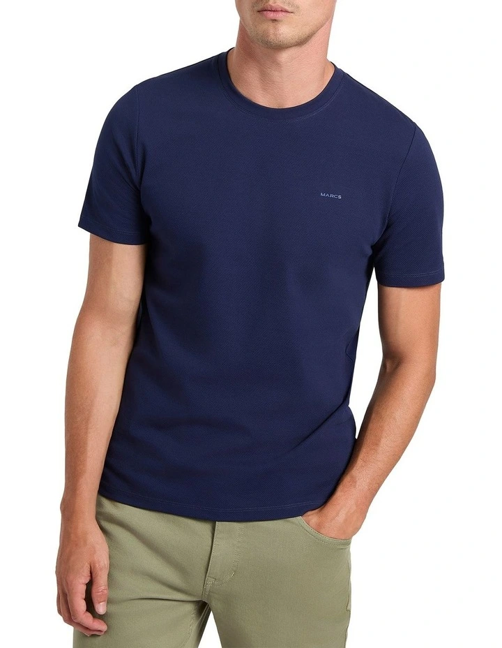 Emmett Mercerized Tee in Navy