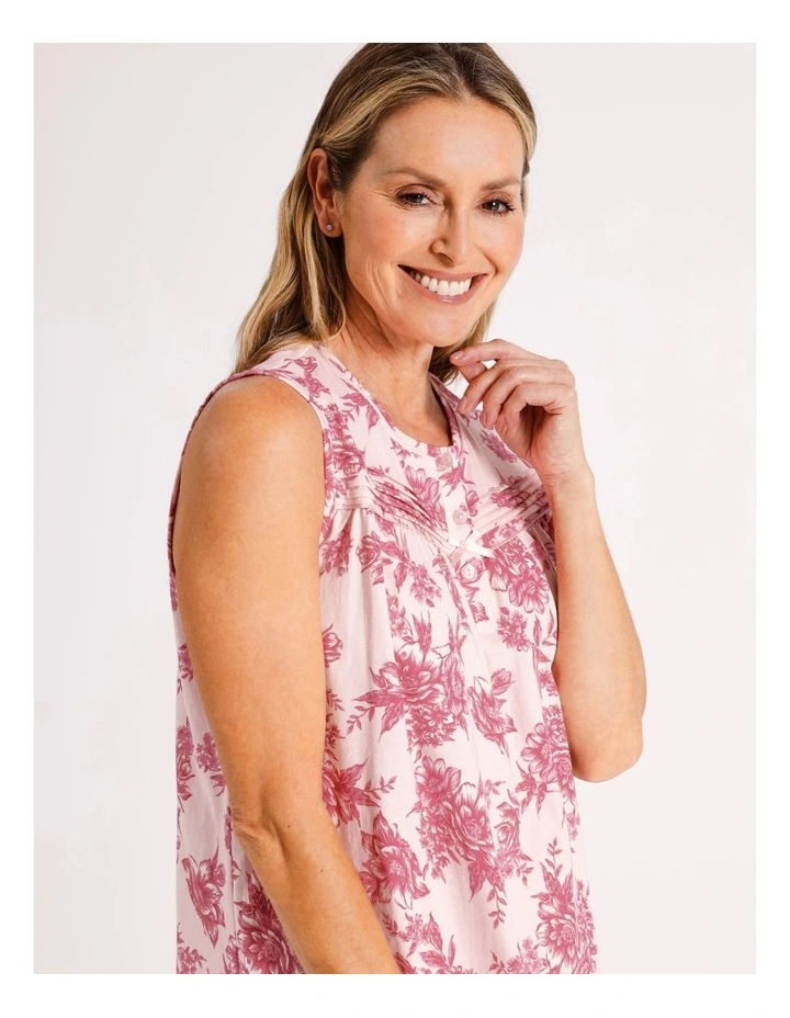 Timeless Sleeveless Nightie in Pink Floral