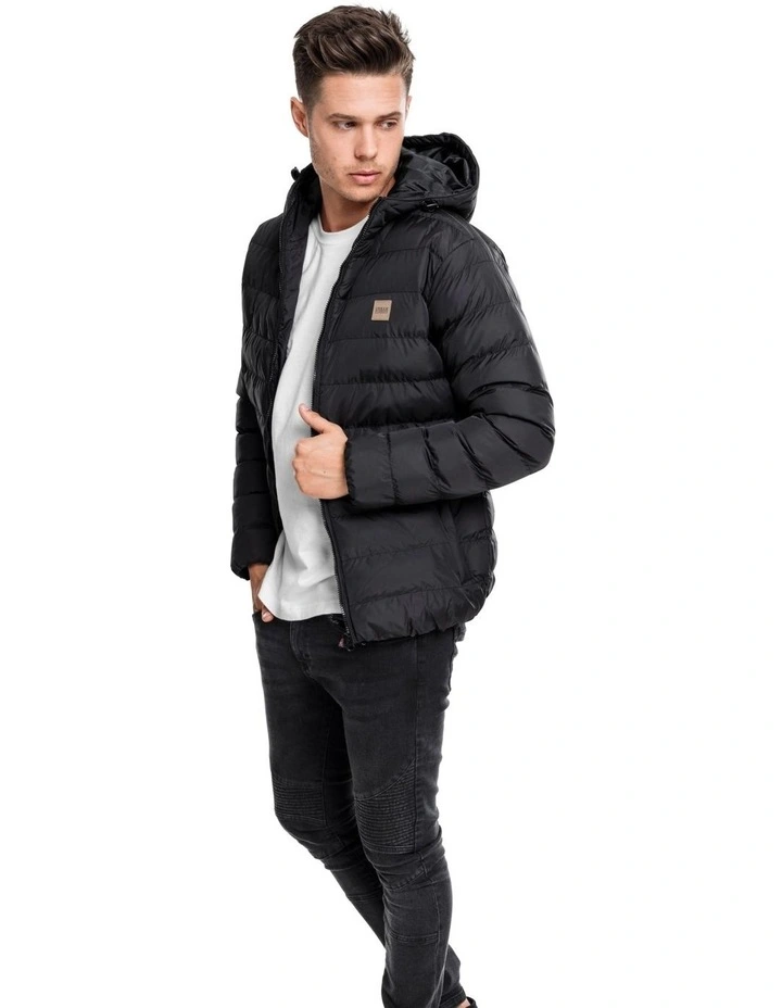 Hooded Bubble Jacket in Black